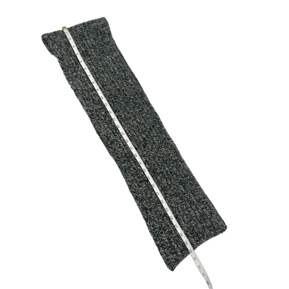 Lauren Ralph Lauren 100% Lambswool Knit Scarf Black Gray Ivory 60” Classic VTG